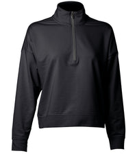 women perform quarter zip sweatshirt in black