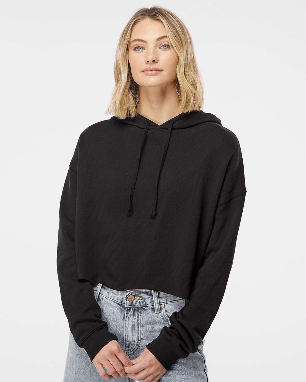 Womens Lightweight Crop Hood - Independent Trading Company