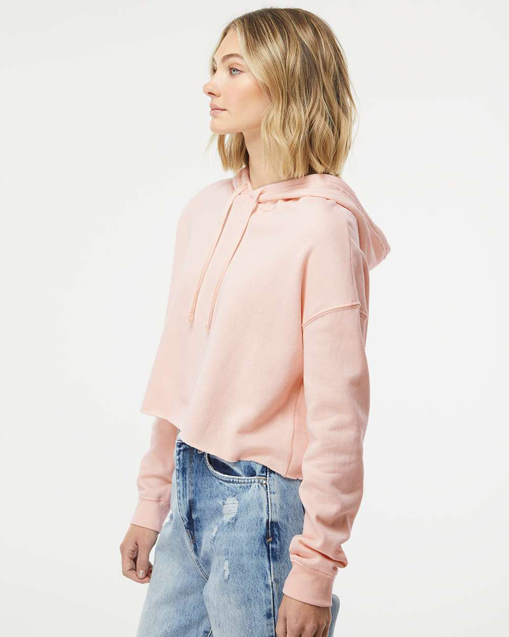 Womens Lightweight Crop Hood - Independent Trading Company