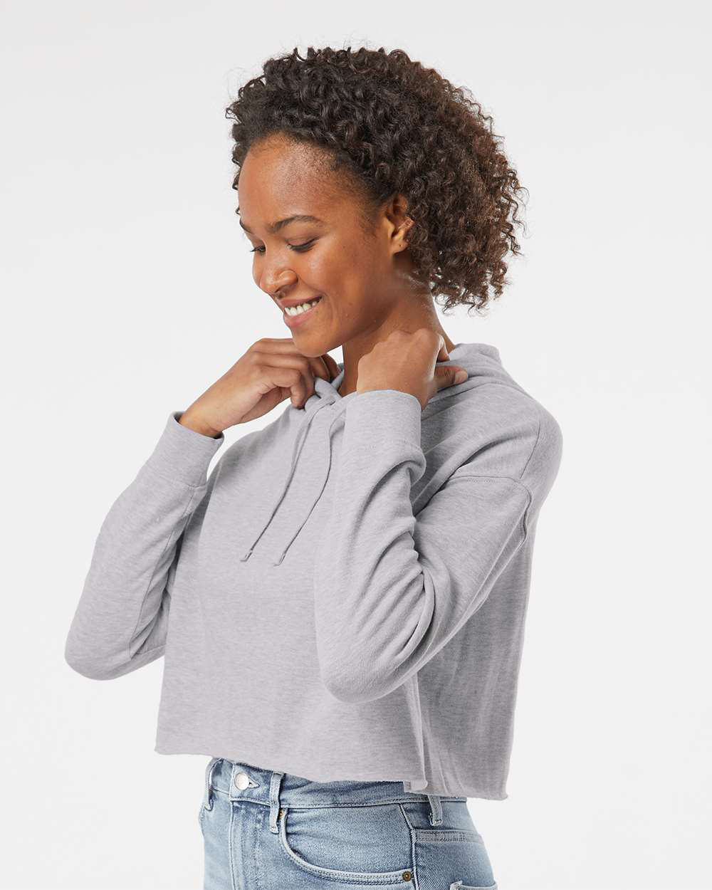Womens Lightweight Crop Hood - Independent Trading Company