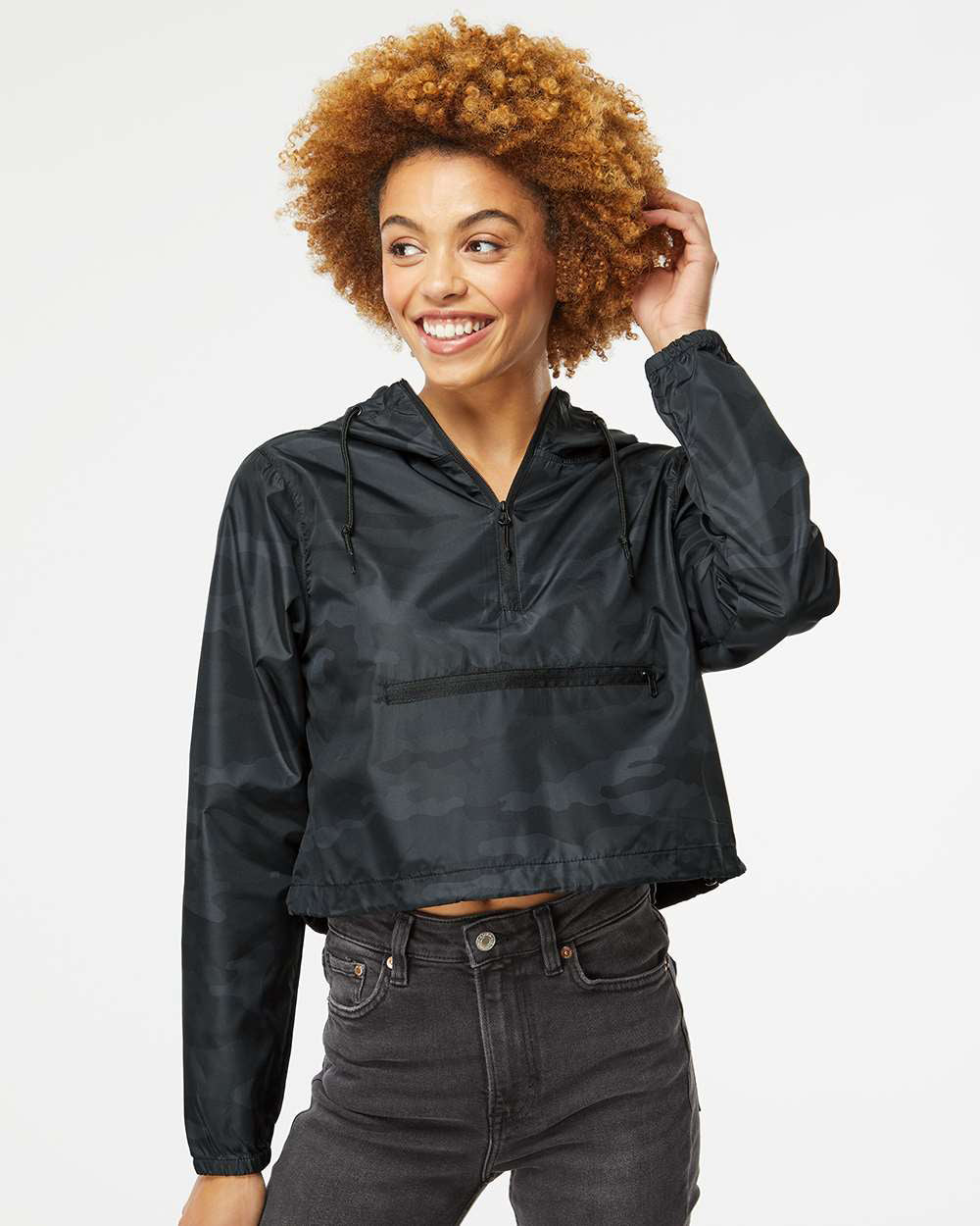 Women’s Lightweight Crop Windbreaker - Independent Trading Company