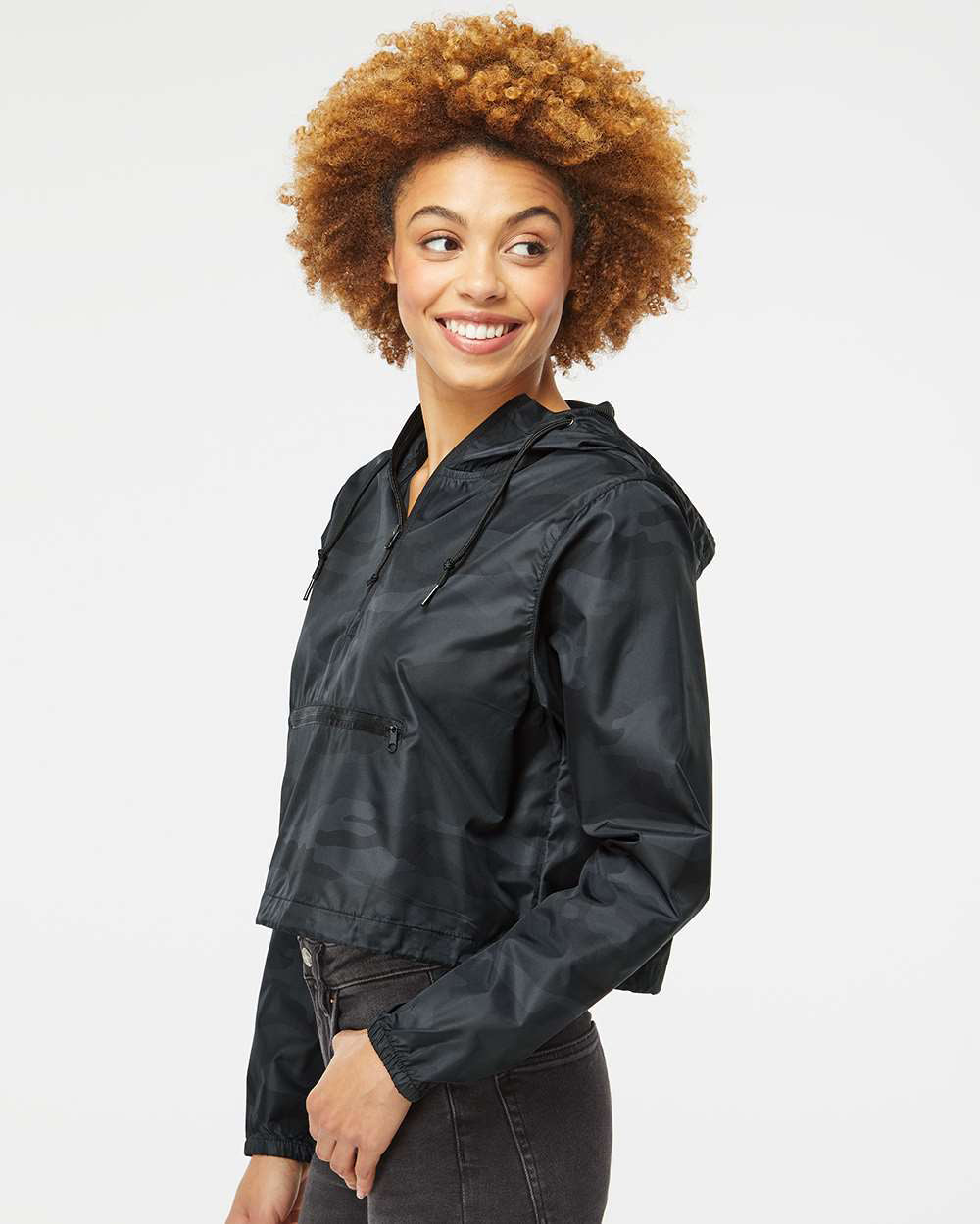 Women’s Lightweight Crop Windbreaker - Independent Trading Company