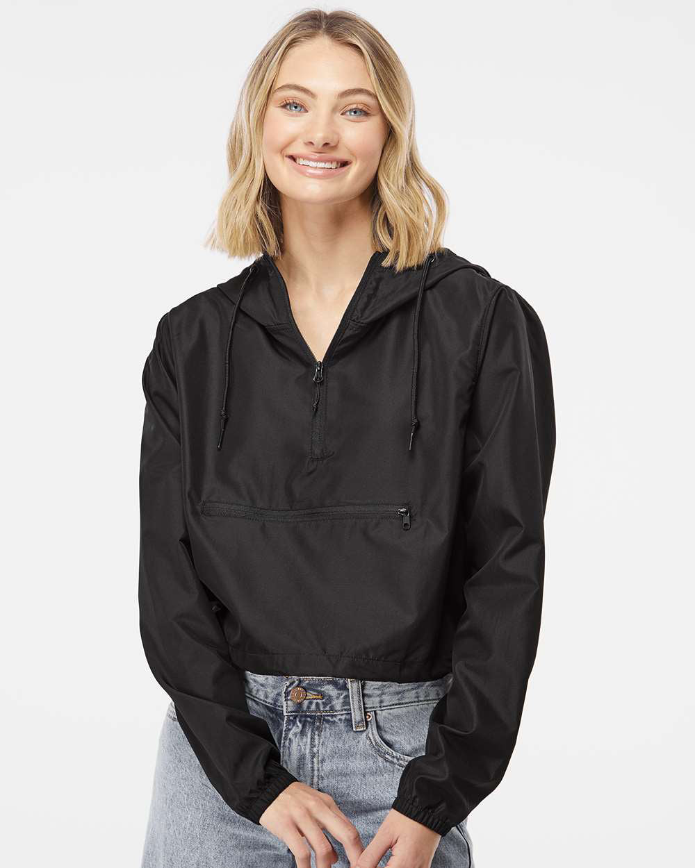 Women’s Lightweight Crop Windbreaker - Independent Trading Company