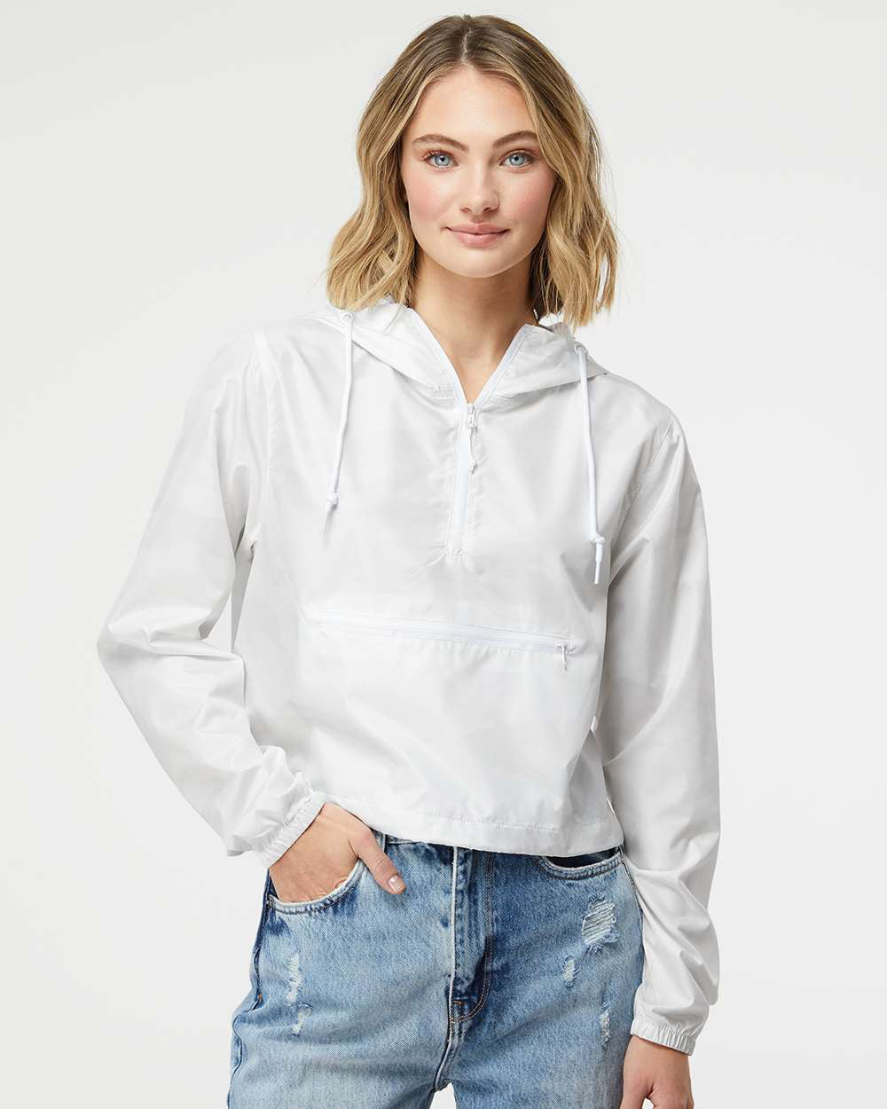 Women’s Lightweight Crop Windbreaker - Independent Trading Company