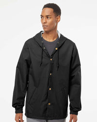 Water Resistant Hooded Windbreaker Coaches Jacket - Independent Trading Company