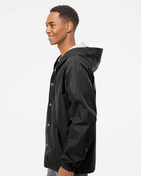 Water Resistant Hooded Windbreaker Coaches Jacket - Independent Trading Company