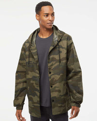 Water Resistant Hooded Windbreaker Coaches Jacket - Independent Trading Company