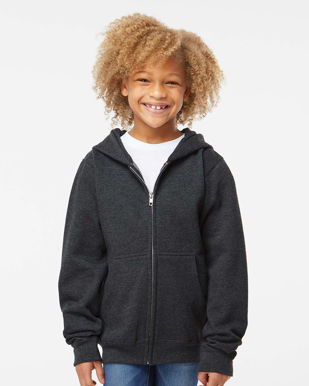 8.5oz. Youth Midweight Zip Hood - Independent Trading Company
