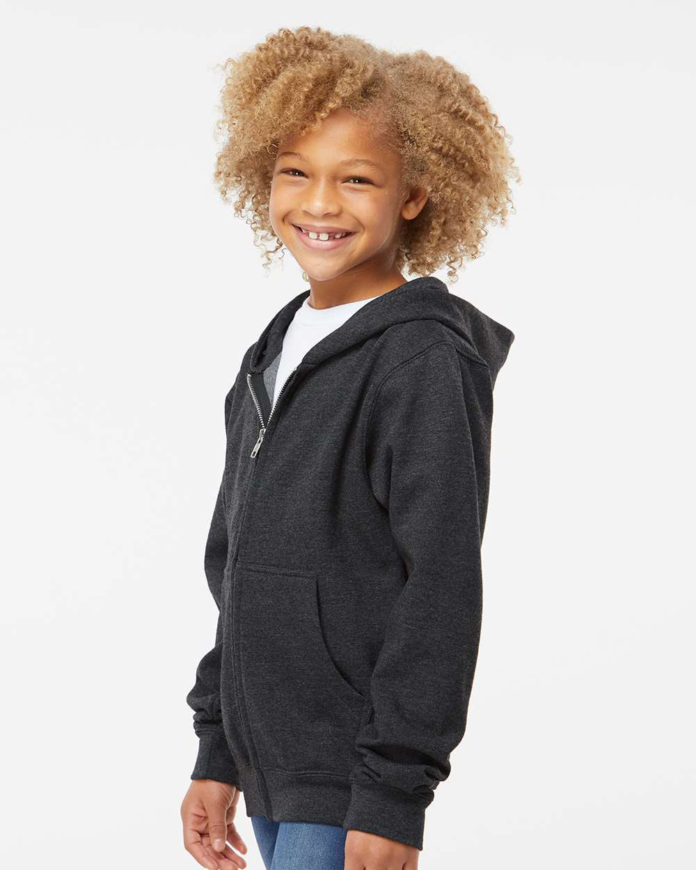 8.5oz. Youth Midweight Zip Hood - Independent Trading Company