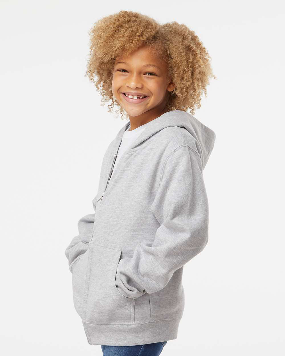 8.5oz. Youth Midweight Zip Hood - Independent Trading Company