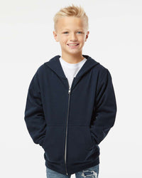 8.5oz. Youth Midweight Zip Hood - Independent Trading Company