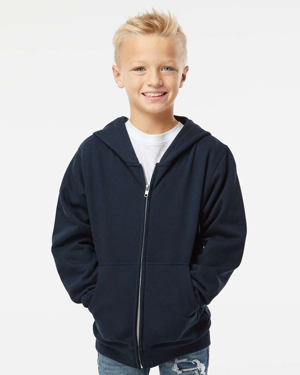 8.5oz. Youth Midweight Zip Hood - Independent Trading Company