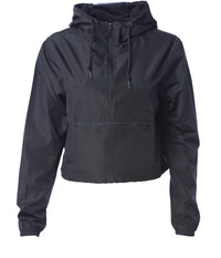 Women’s Lightweight Crop Windbreaker in color Black