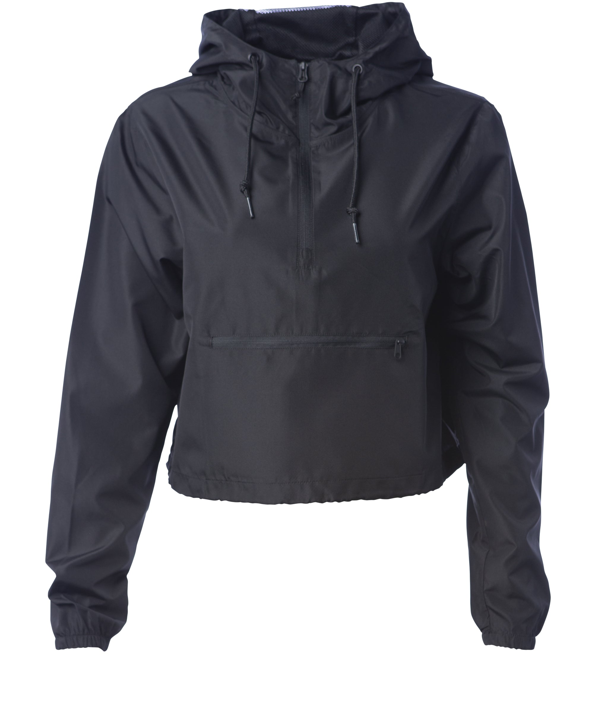 Women’s Lightweight Crop Windbreaker in color Black