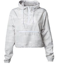 Women’s Lightweight Crop Windbreaker in color White Camo