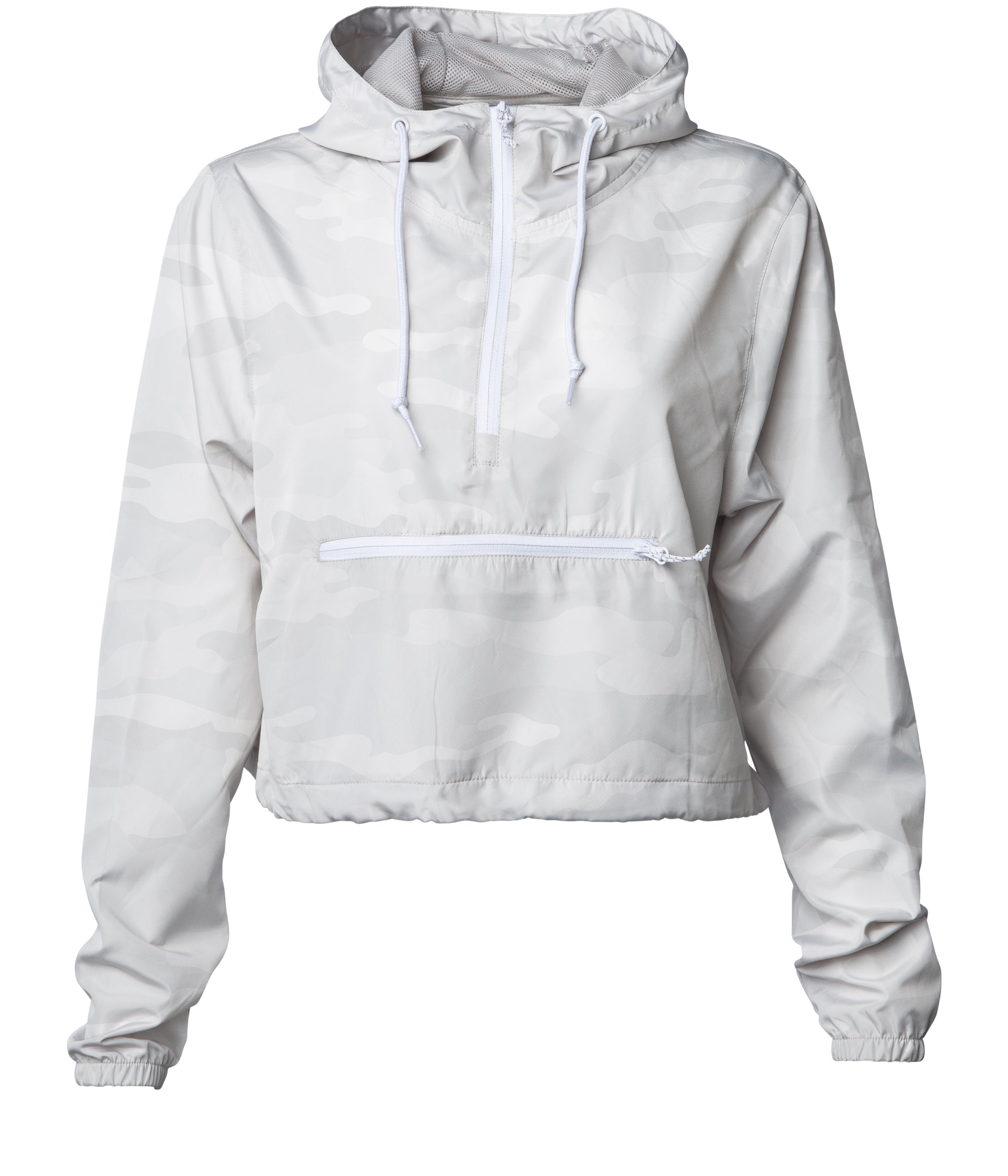 Women’s Lightweight Crop Windbreaker in color White Camo