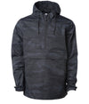 Water Resistant Windbreaker Anorak Jacket in color Black Camo