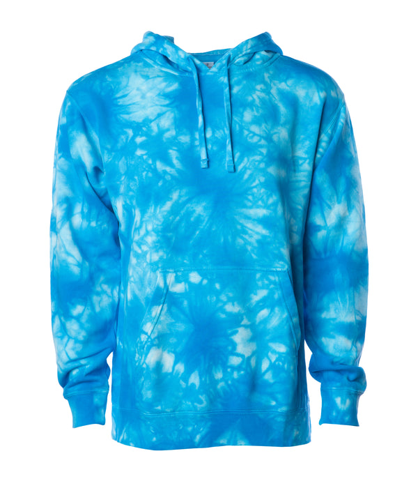 Independent Trading Co. PRM1500TD Youth Midweight Tie Dye Hooded Pullover - Tie Dye Pink, XL