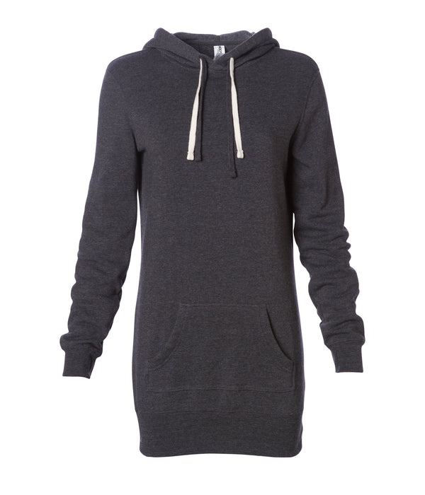 White Hoodie Sweatshirt Dress, Winter Hooded Dress, Winter