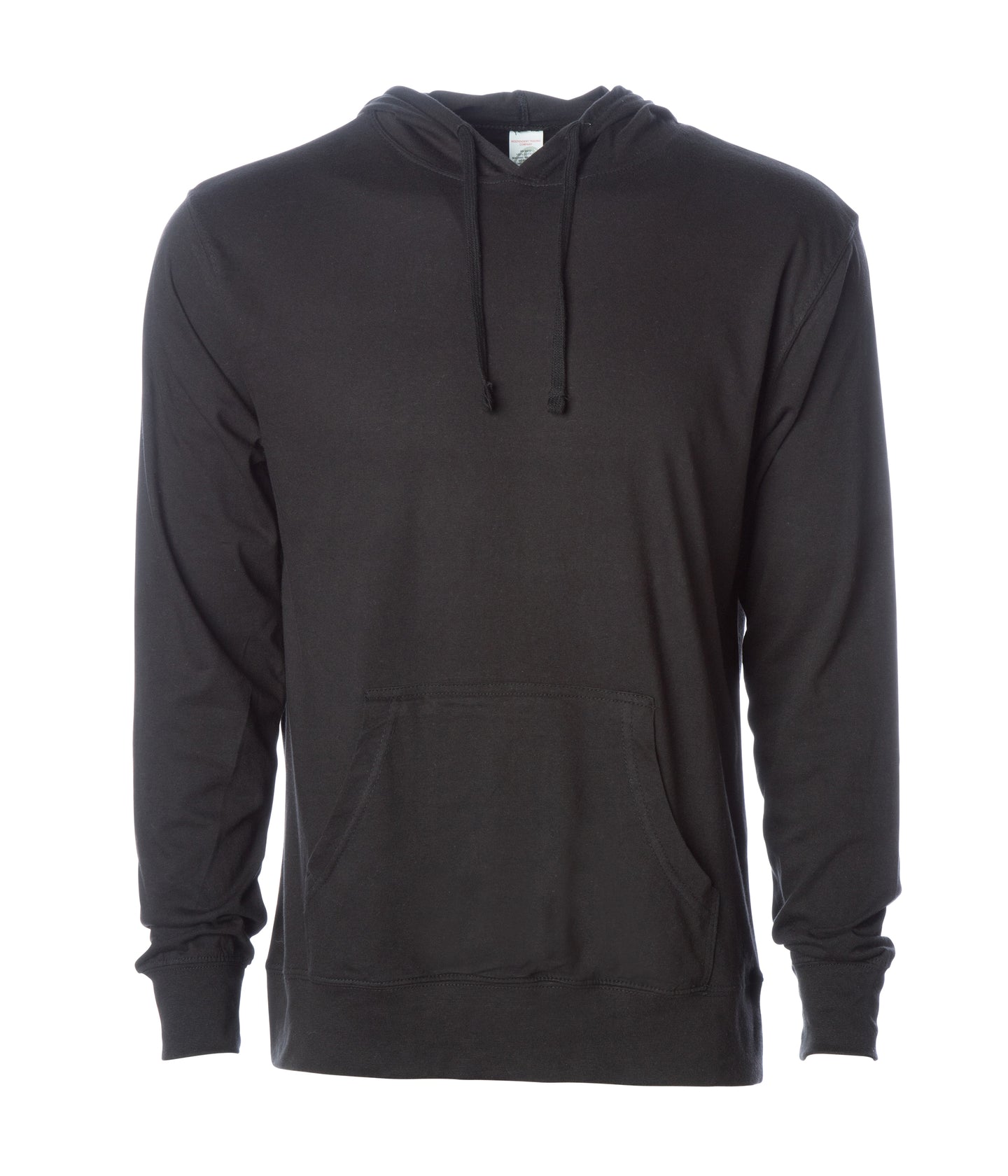 SS150J Lightweight Jersey Hooded Pullover in color Black.