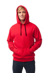 Black Flat Cotton drawcord with raw cut ends on a red sweatshirt..