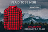 PRM33SBP Unisex Special Blend Hooded Pullover Available Now in Red Buffalo Plaid