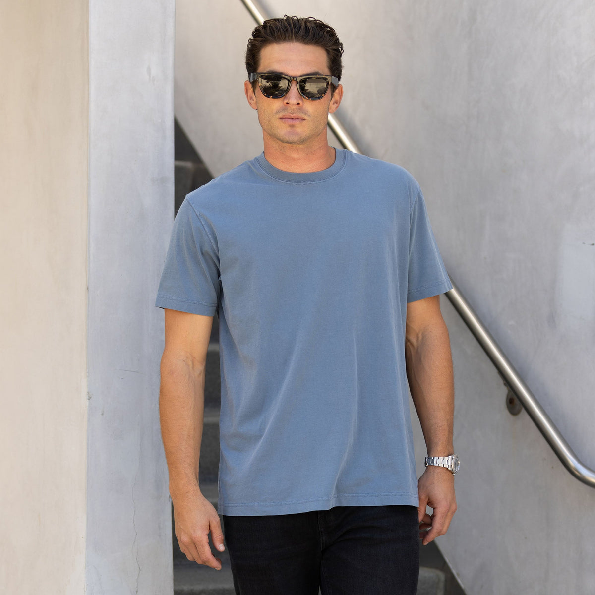 Men's blank t-shirts in Pigment Slate Blue