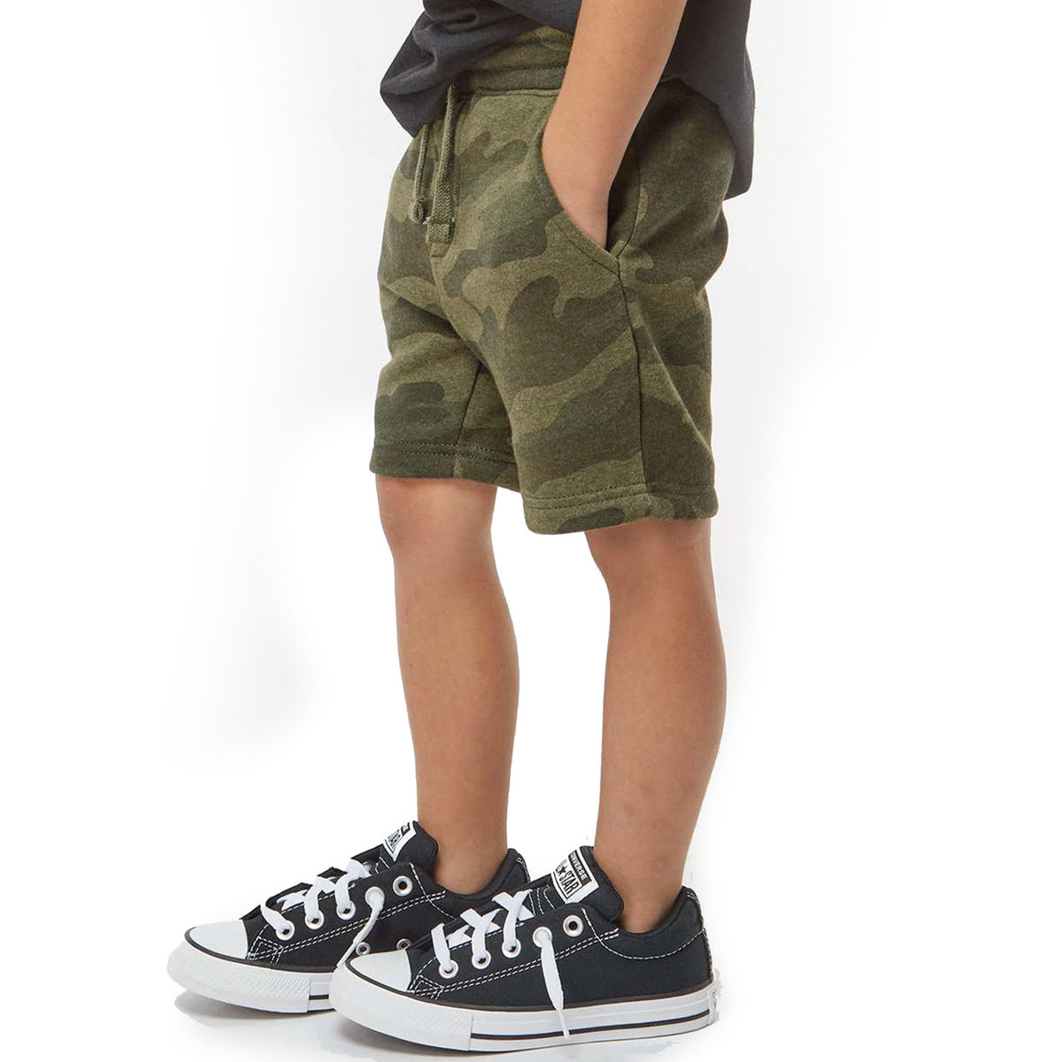 Youth and toddler blank sweatpants and shorts in Forest Camo