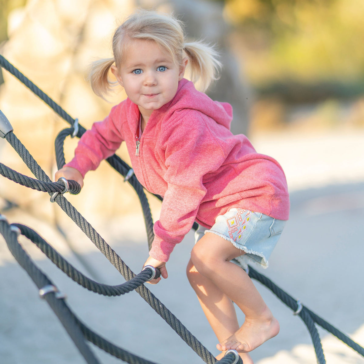 Youth and toddler blank zip hoodies in Pomegranate Heather