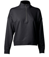 women perform quarter zip sweatshirt in black