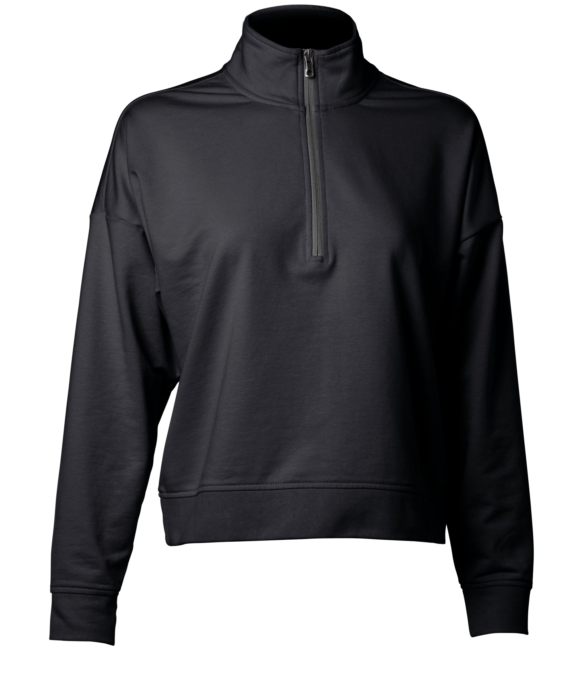women perform quarter zip sweatshirt in black