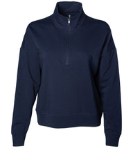 women perform quarter zip sweatshirt in classic navy