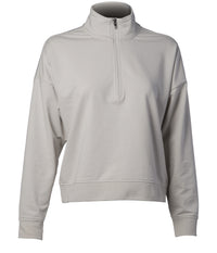 women perform quarter zip sweatshirt in smoke