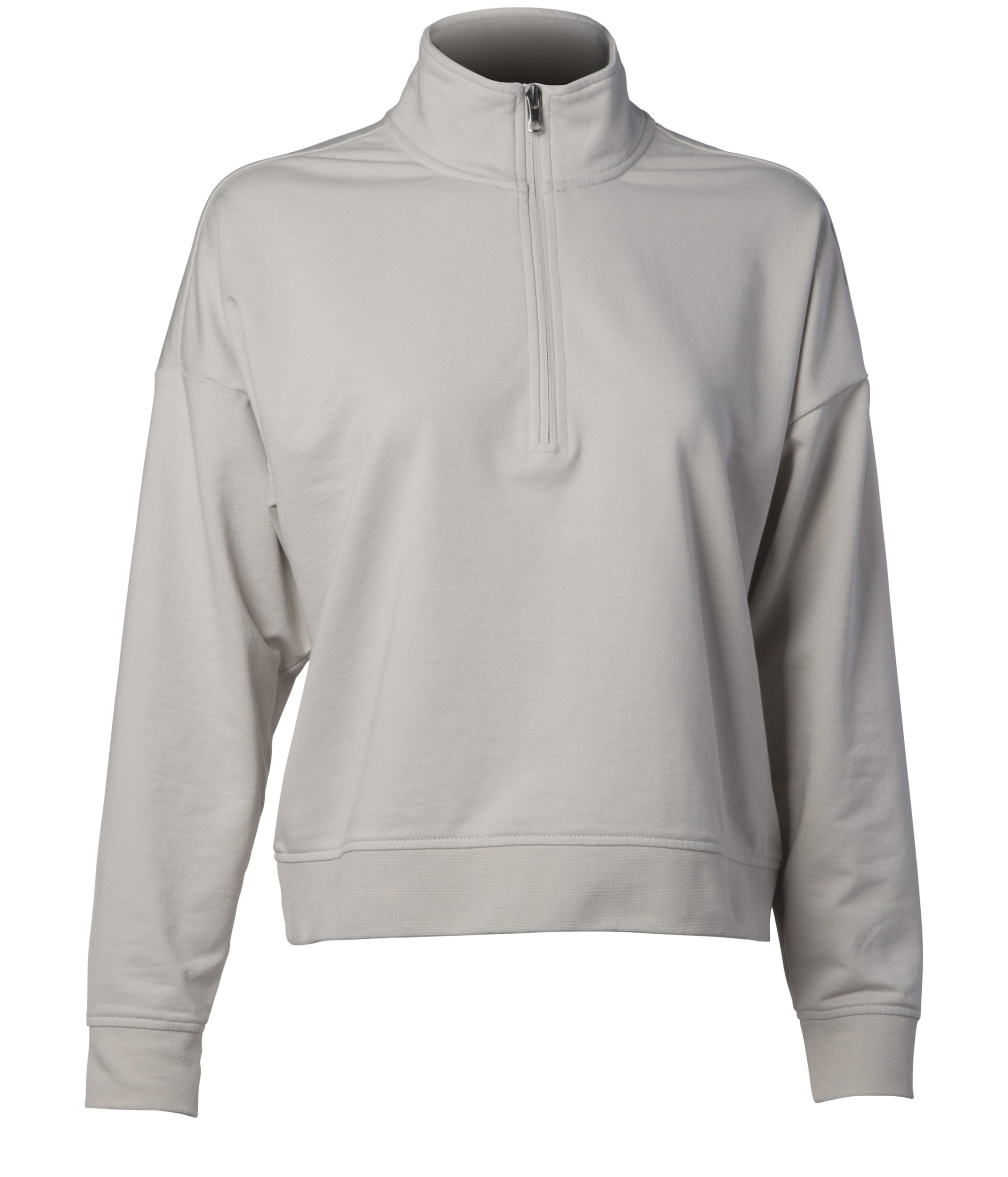 women perform quarter zip sweatshirt in smoke