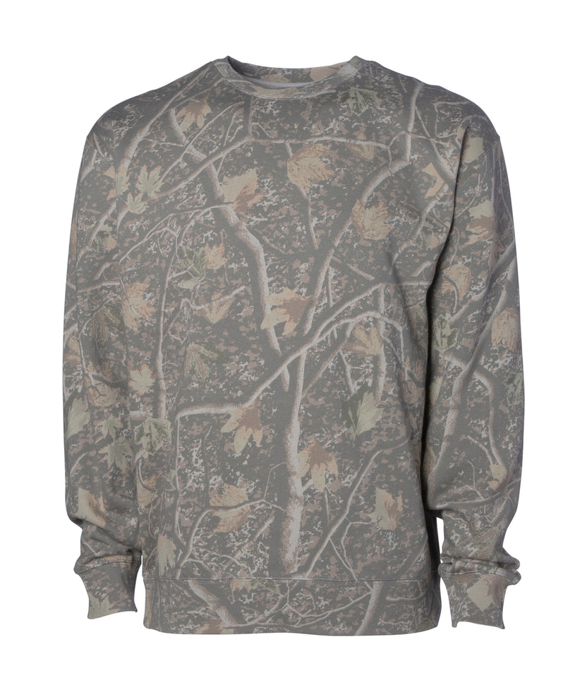 IND3000 10oz. Heavyweight Crew Neck Sweatshirt in Deadwood Tree Camo - Independent Trading Co.
