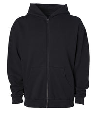 Independent Trading Co. IND420ZIP Mainstreet 420gm Heavyweight Zip Hood in color Black