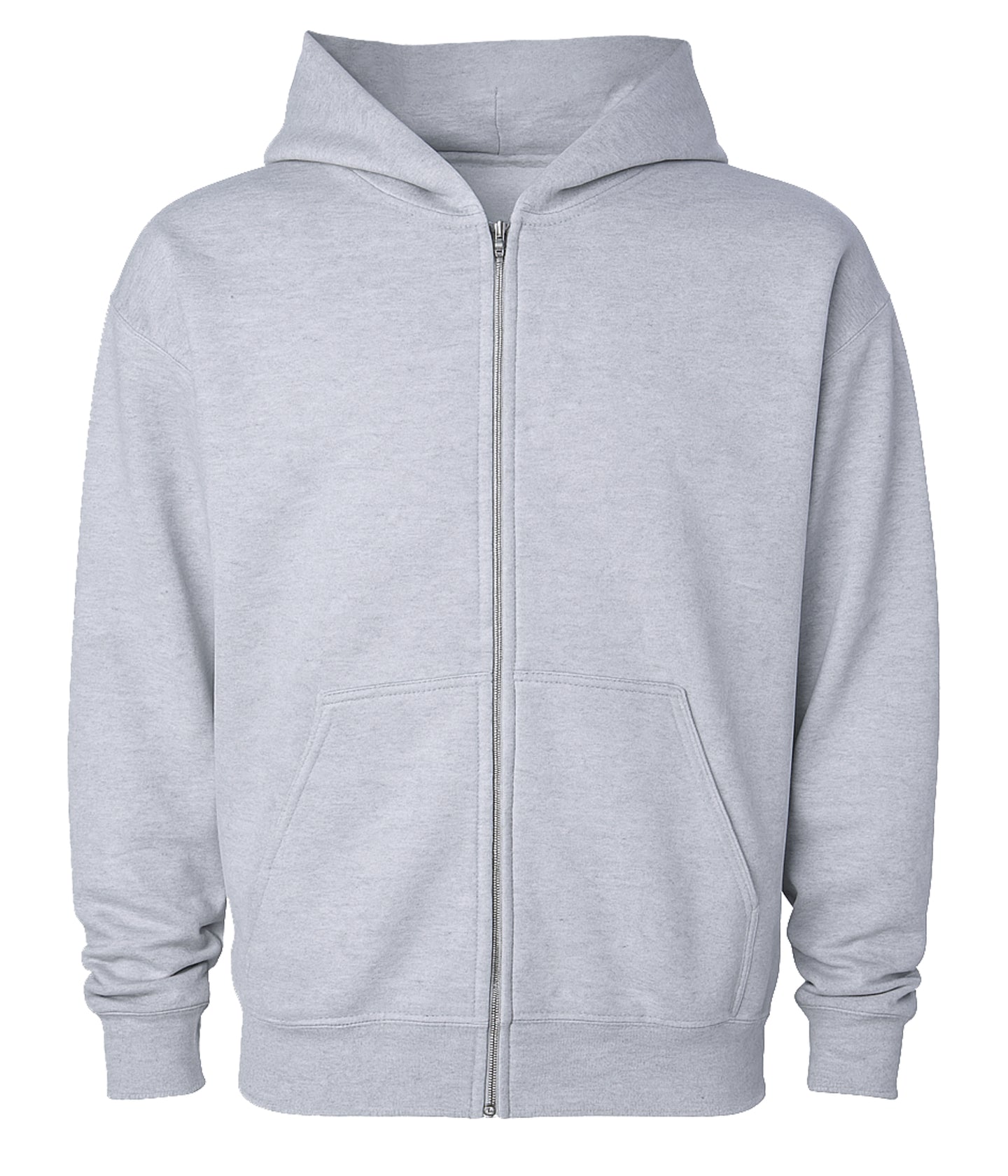 Independent Trading Co. IND420ZIP Mainstreet 420gm Heavyweight Zip Hood in color Grey Heather