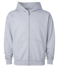 Independent Trading Co. IND420ZIP Mainstreet 420gm Heavyweight Zip Hood in color Grey Heather