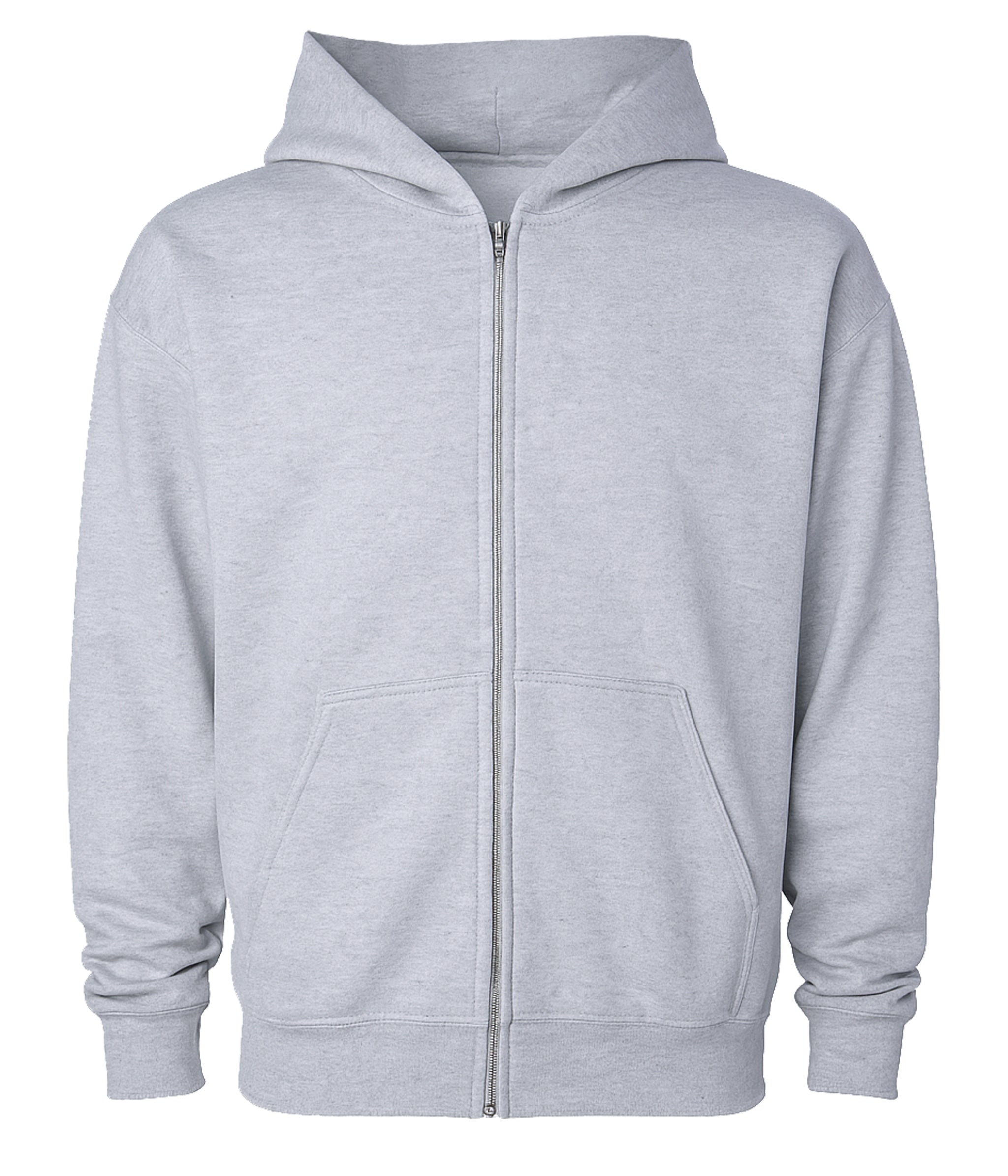 Independent Trading Co. IND420ZIP Mainstreet 420gm Heavyweight Zip Hood in color Grey Heather