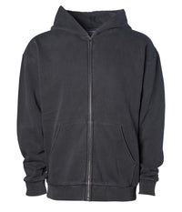 Independent Trading Co. IND420ZIP Mainstreet 420gm Heavyweight Zip Hood in color Pigment Black