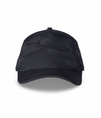 Independent Trading Co. Five-Panel Classic Twill Snapback Hat in color Black Camo