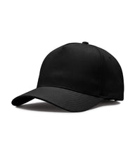 Black Five Panel Twill Snapback Hat