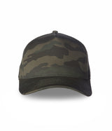 Independent Trading Co. Five-Panel Classic Twill Snapback Hat in color Forest Camo