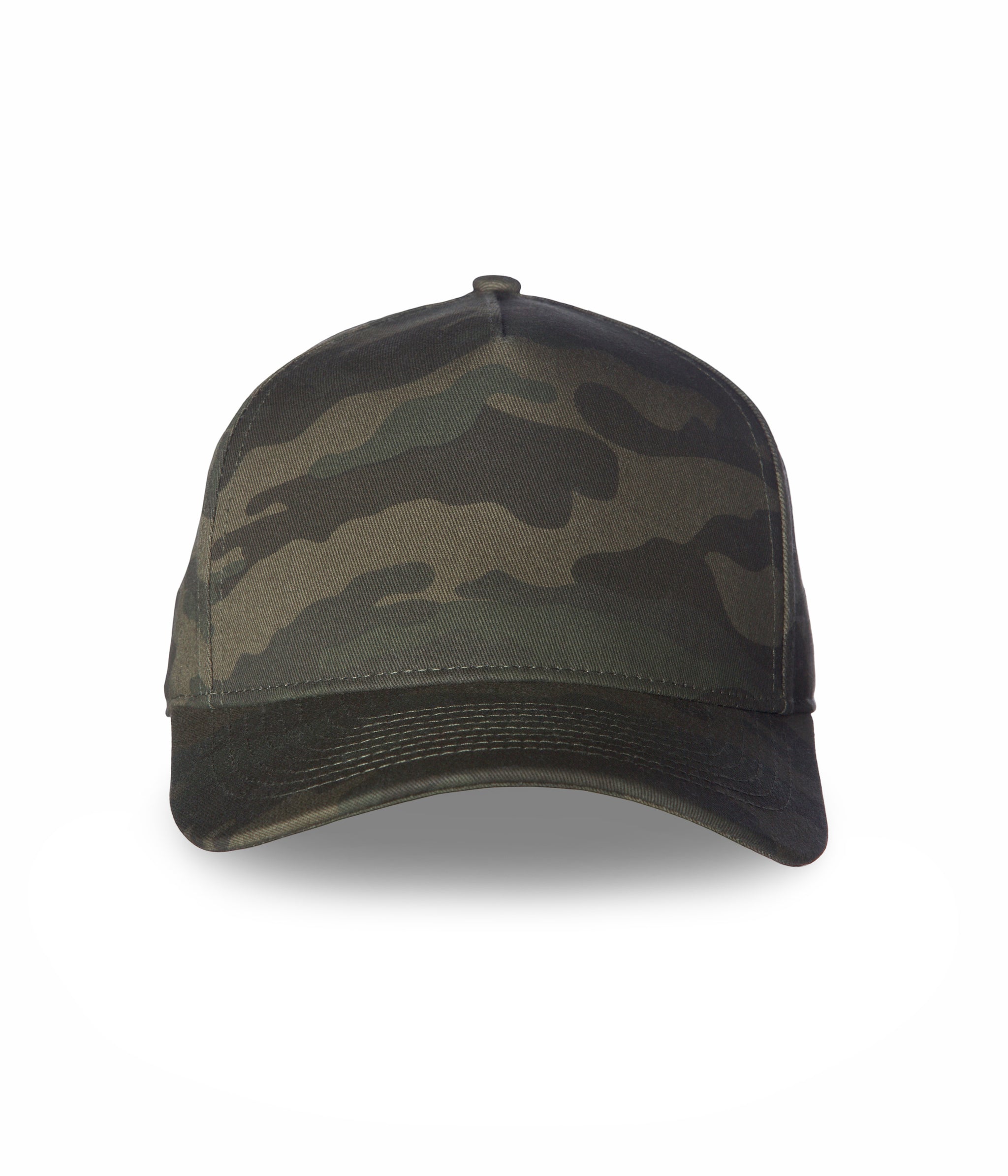 Independent Trading Co. Five-Panel Classic Twill Snapback Hat in color Forest Camo