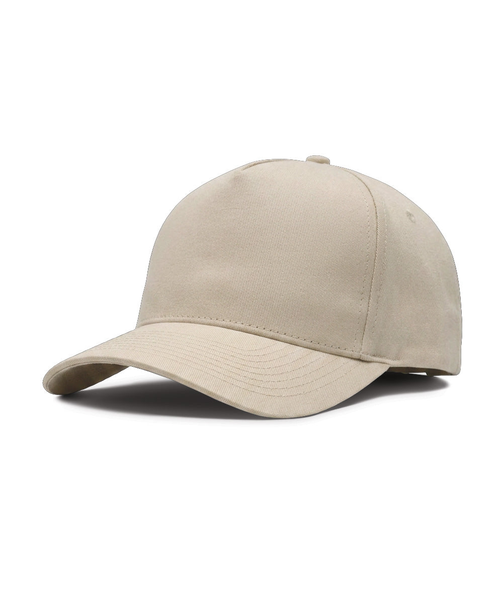 Ivory Five Panel Twill Snapback Hat