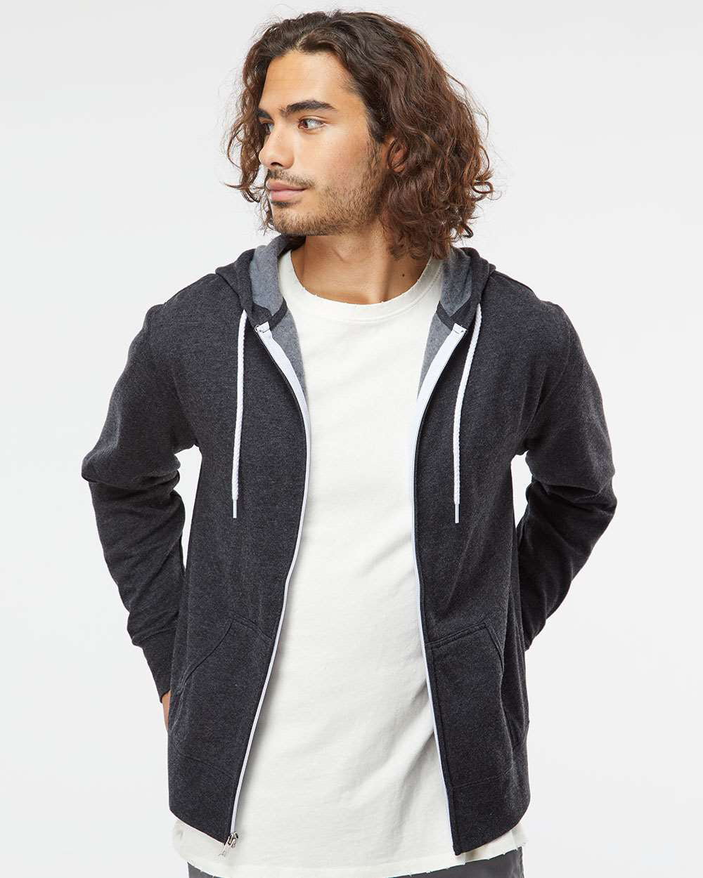 Men's Zip-Up Colorblock Hoodie - Sweaters & Sweatshirts