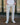 man wearing a light color sweat pant