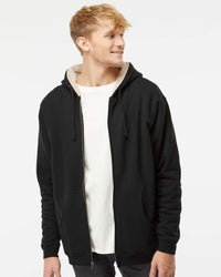 Sherpa Lined Zip Hooded Sweatshirt - Independent Trading Company