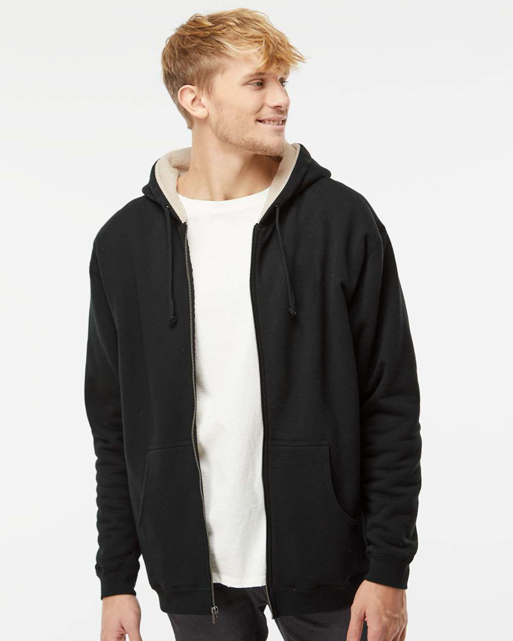 Sherpa Lined Zip Hooded Sweatshirts | Independent Trading Sherpa Lined Zip Hooded Sweatshirts | Independent Trading