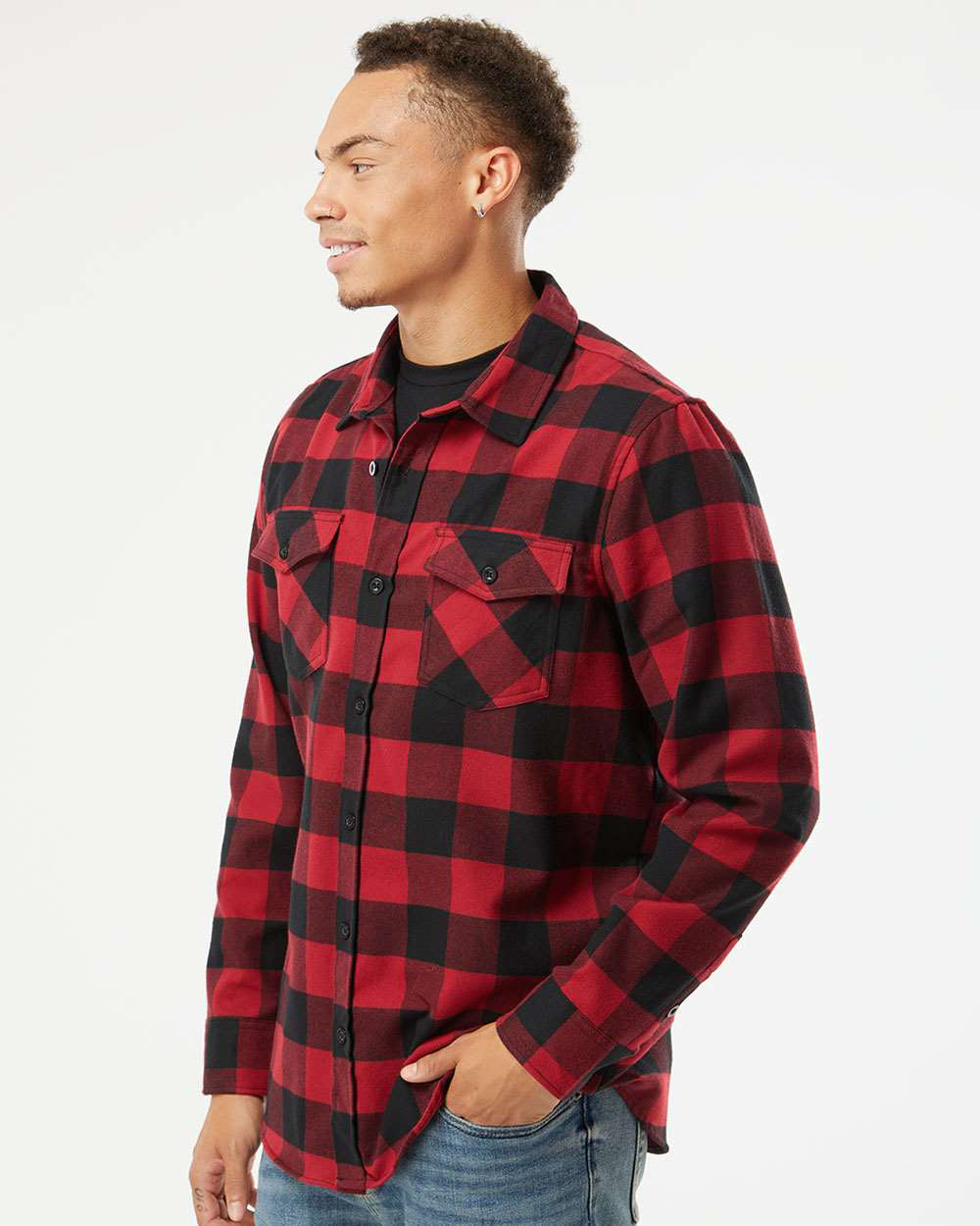 red and black flannel dress shirt Mafoose Men's Button Down Regular Fit Long Sleeve Plaid Flannel Casual Shirt Engine Red/Black S, Size: Small
